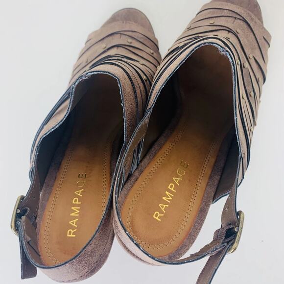 Rampage Poloma Women's Heel Sandals Vegan Block Heel Ankle Strap Brown Size 10 - Picture 7 of 9